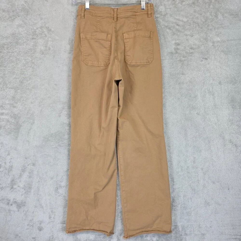 Marine Layer Pants Womens 6 Beige High Rise Straight Leg Chino Raw Hem Casual - Picture 2 of 11